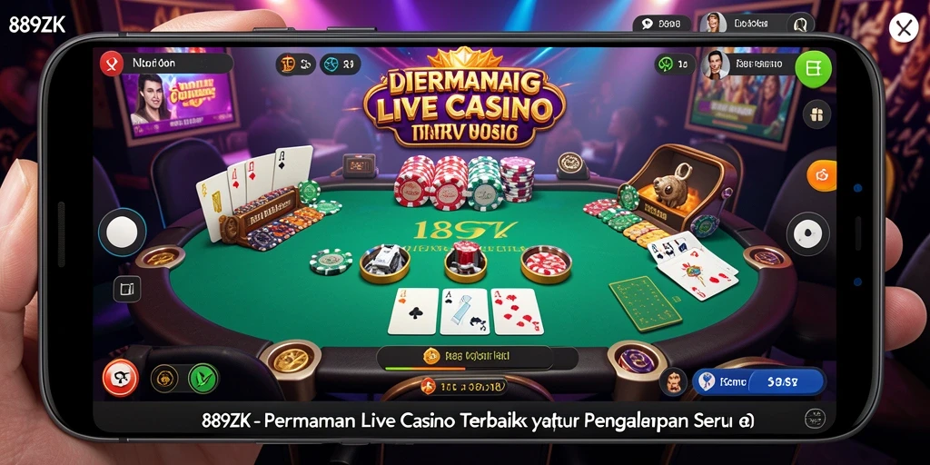 Tangkapan layar permainan Live Casino 889ZK dengan dealer profesional.