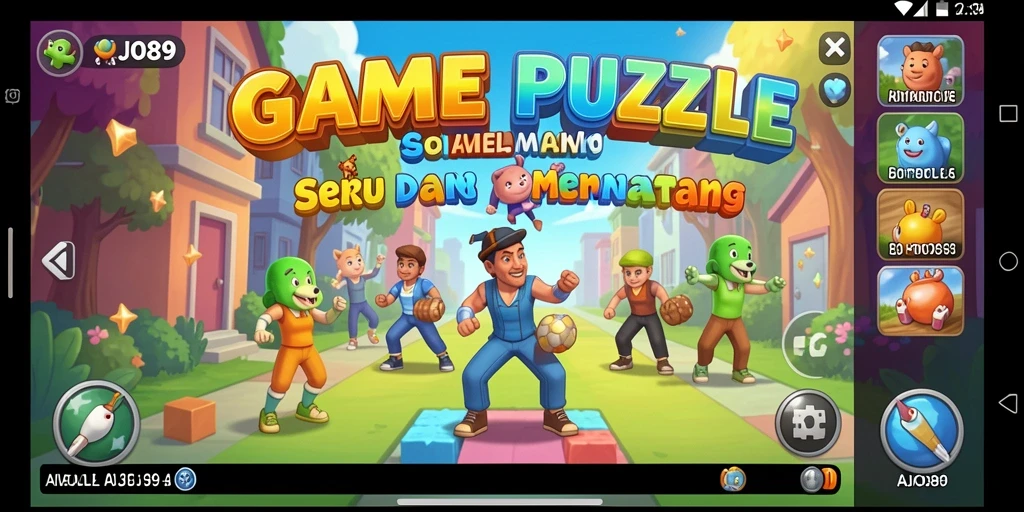 Tampilan gameplay seru AJO89 dengan berbagai jenis puzzle.