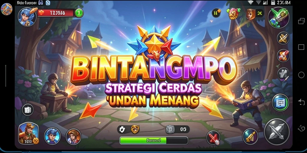 Tangkapan layar utama gameplay strategi BINTANGMPO.