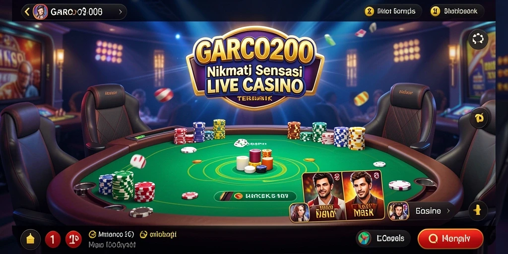 Tampilan menarik gameplay Live Casino GARCO200 yang mendebarkan.
