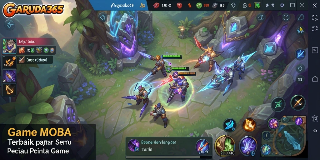 Tangkapan layar dari gameplay MOBA yang mendebarkan.