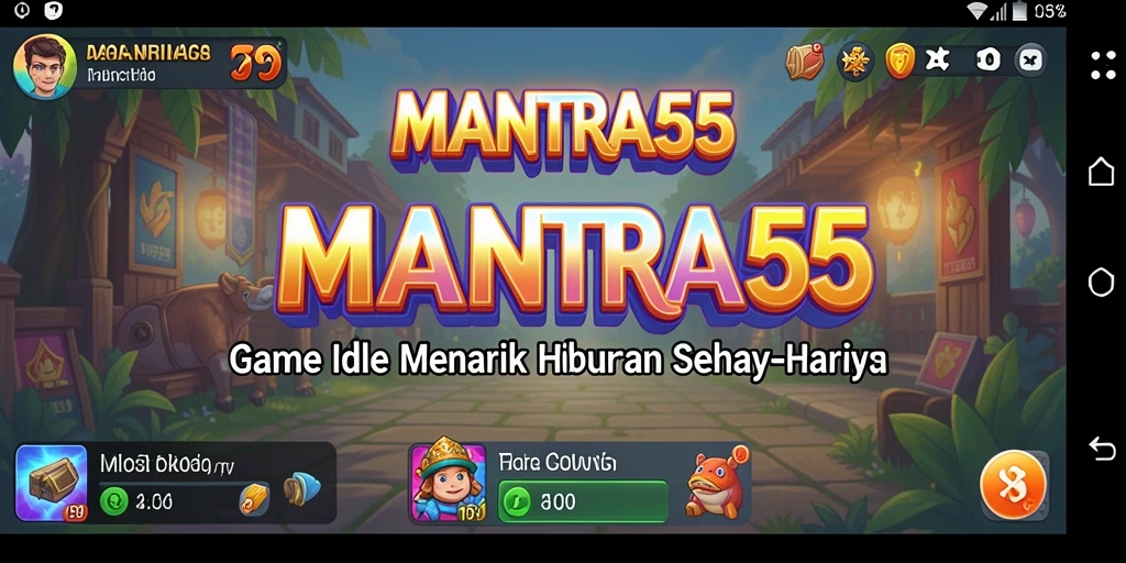 Tampilan gameplay <strong>MANTRA55</strong> dengan elemen Idle yang menarik.