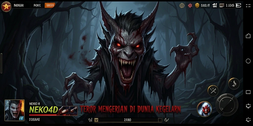 Screenshot gameplay NEKO4D menampilkan suasana Horror yang mencekam.