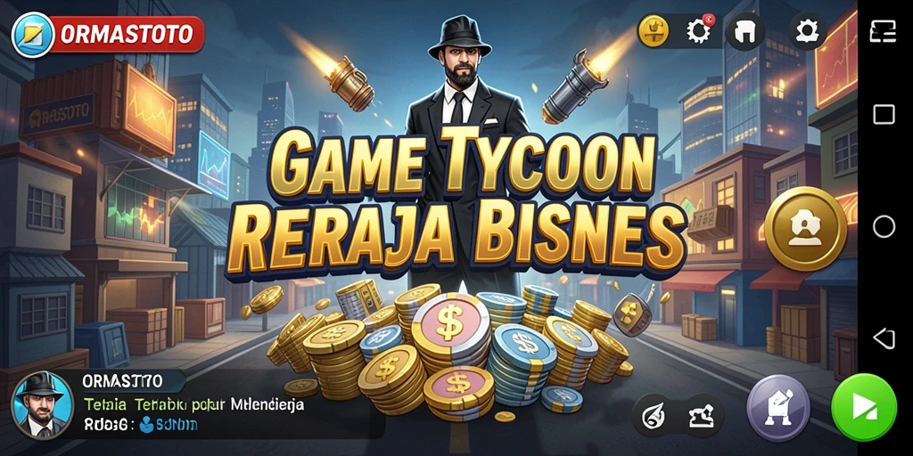 Tangkapan layar gameplay ORMASTOTO menampilkan interaksi bisnis yang seru.