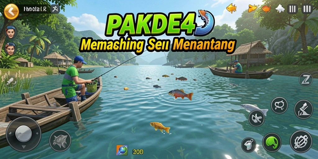 Gameplay PAKDE4D menampilkan pengalaman memancing yang mendebarkan dan interaktif.