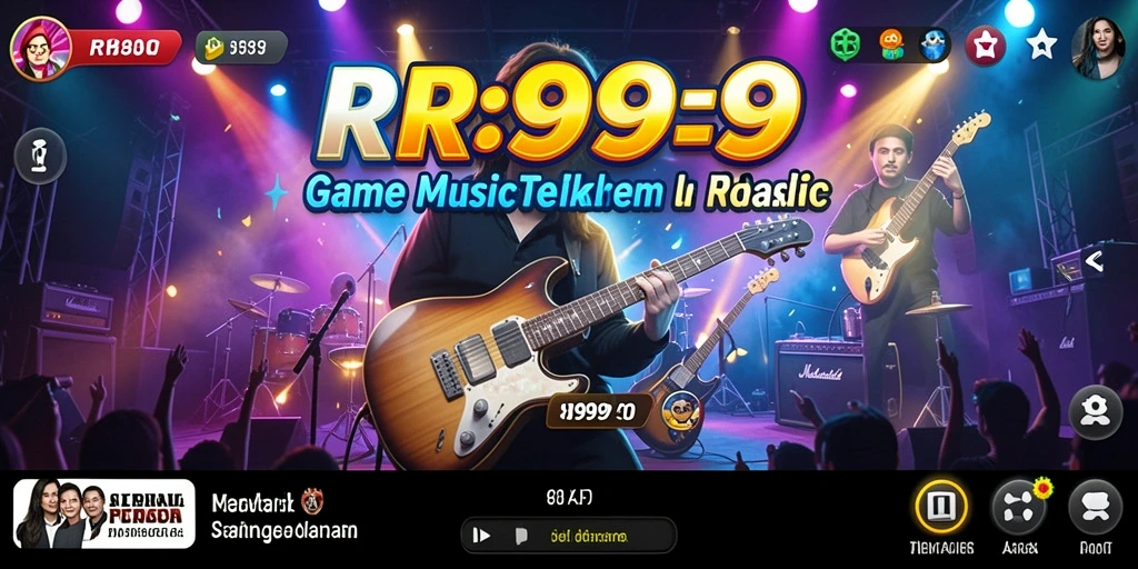 Tampilan gameplay RR999 menunjukkan interaksi seru antara pemain dan lagu.