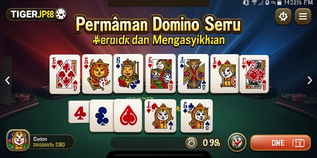 Screenshot gameplay <strong>TIGERJP88</strong> menampilkan aksi seru permainan Domino.